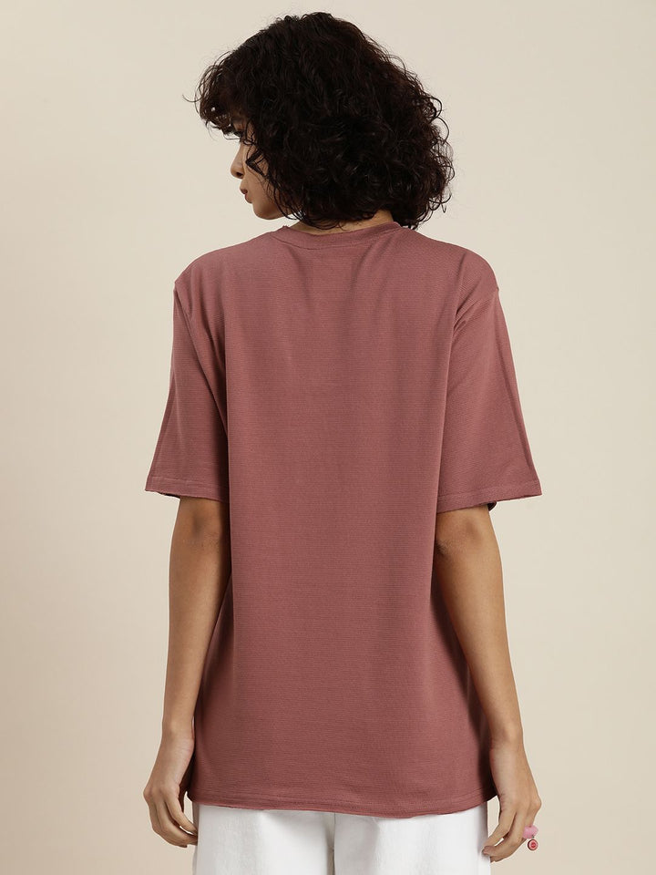 DILLINGER Womens Honeycomb Structure Oversized T-shirt