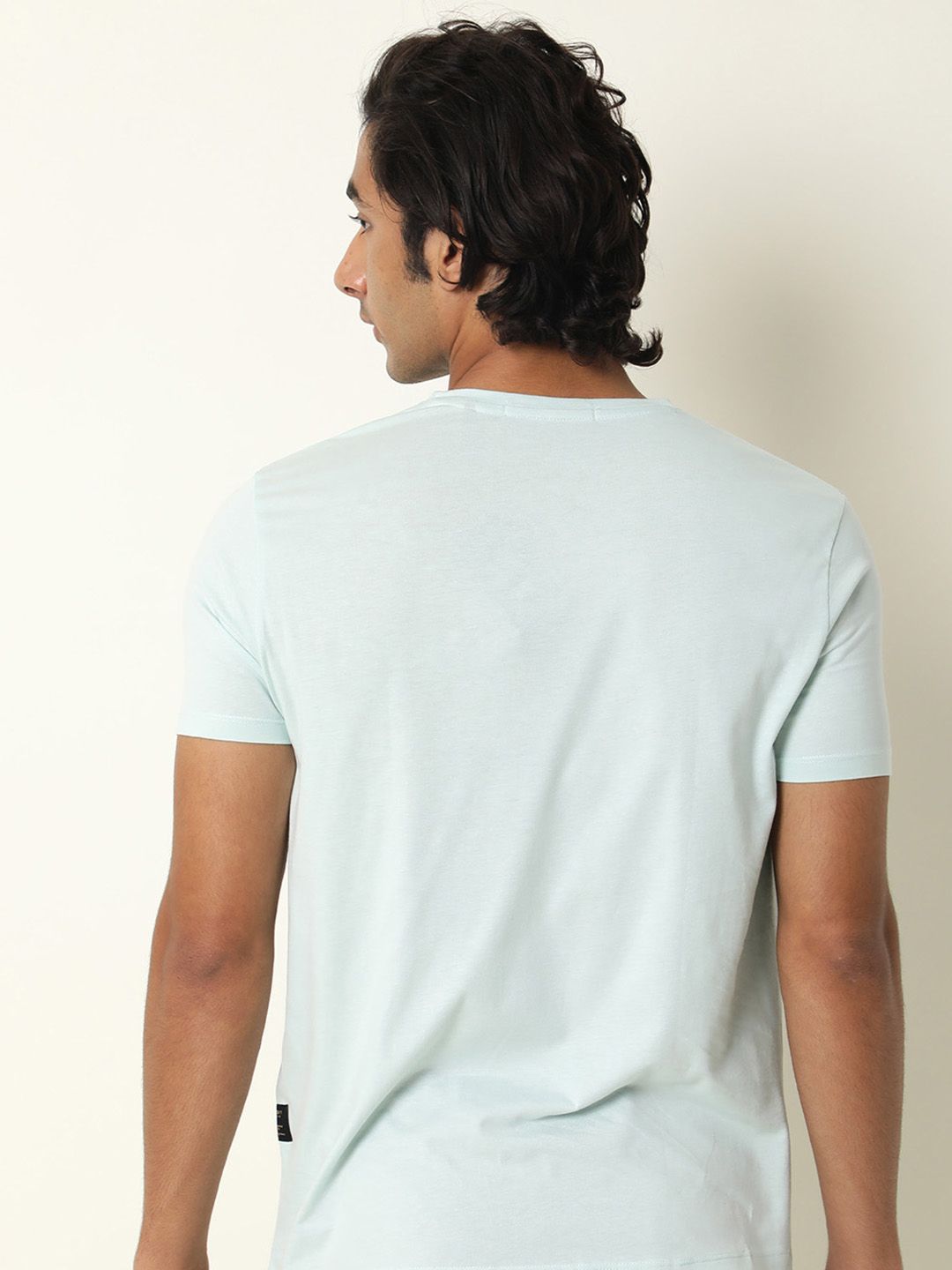 RARE RABBIT Men Monc Printed Pure Cotton Slim Fit T-Shirt
