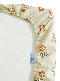 Moda Rapido X KLOTTHE Yellow & Orange Floral 400 TC Single Bedsheet with 1 Pillow Covers
