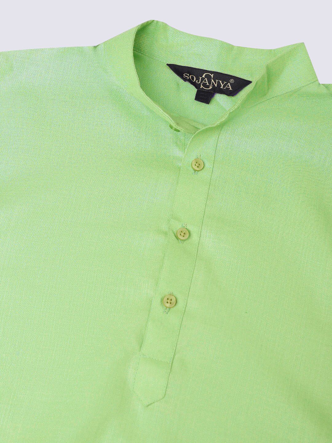 SOJANYA Mandarin Collar Roll Up Sleeves Kurta