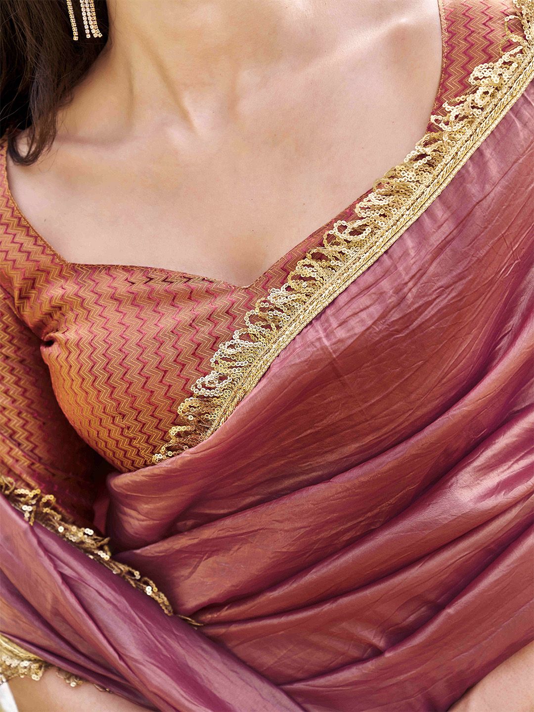 Tikhi Imli Sequinned Organza Saree