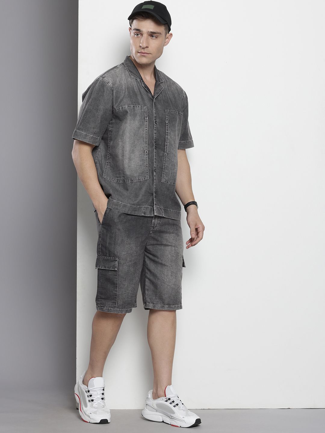 The Indian Garage Co Faded Boxy Fit Denim Utility Casual Co-Ords