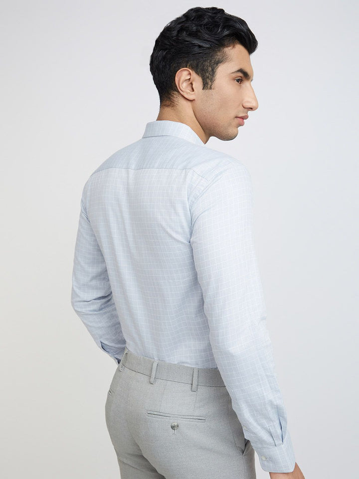Park Avenue Slim Fit Windowpane Checks Pure Cotton Formal Shirt