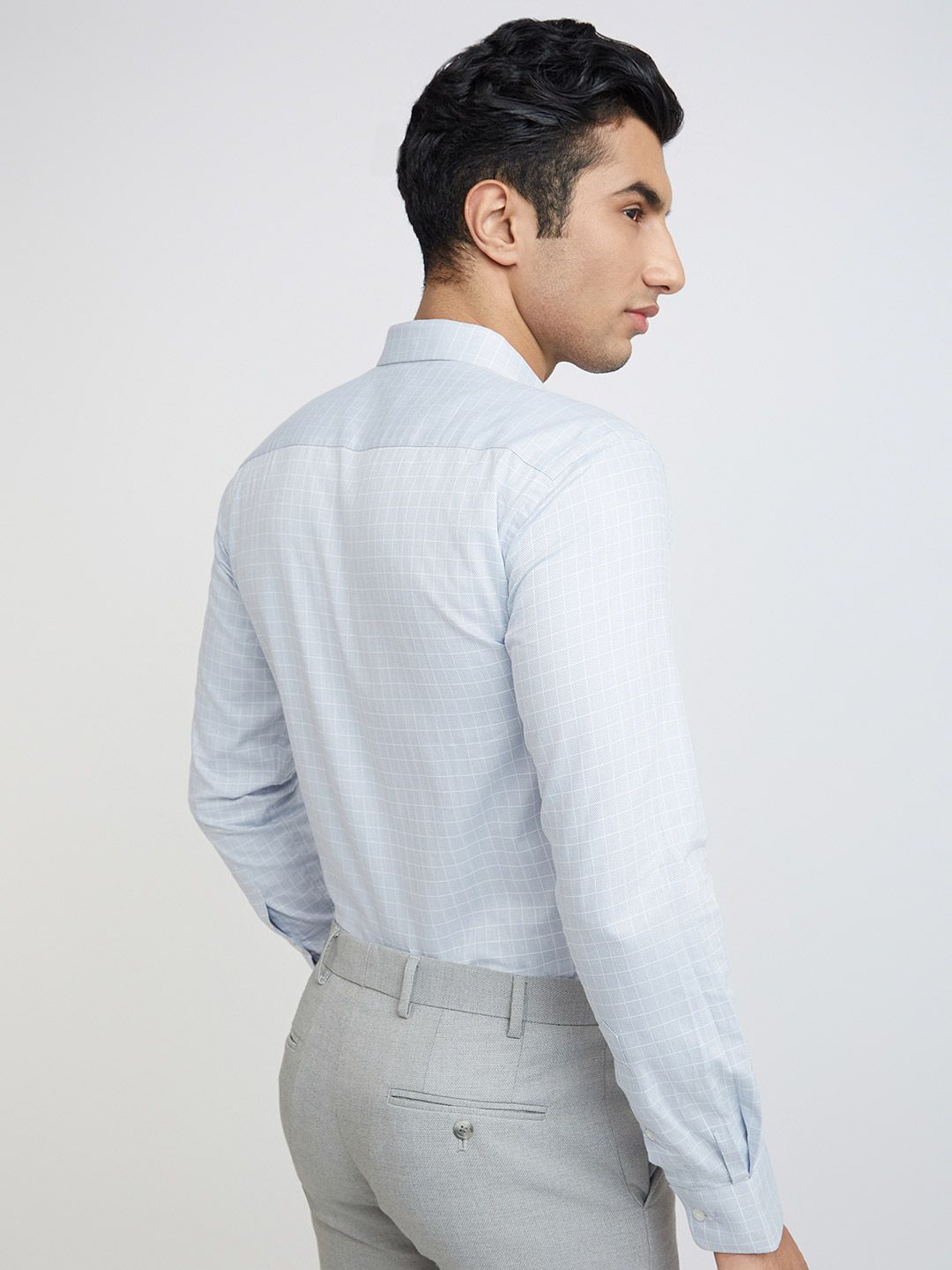 Park Avenue Slim Fit Windowpane Checks Pure Cotton Formal Shirt