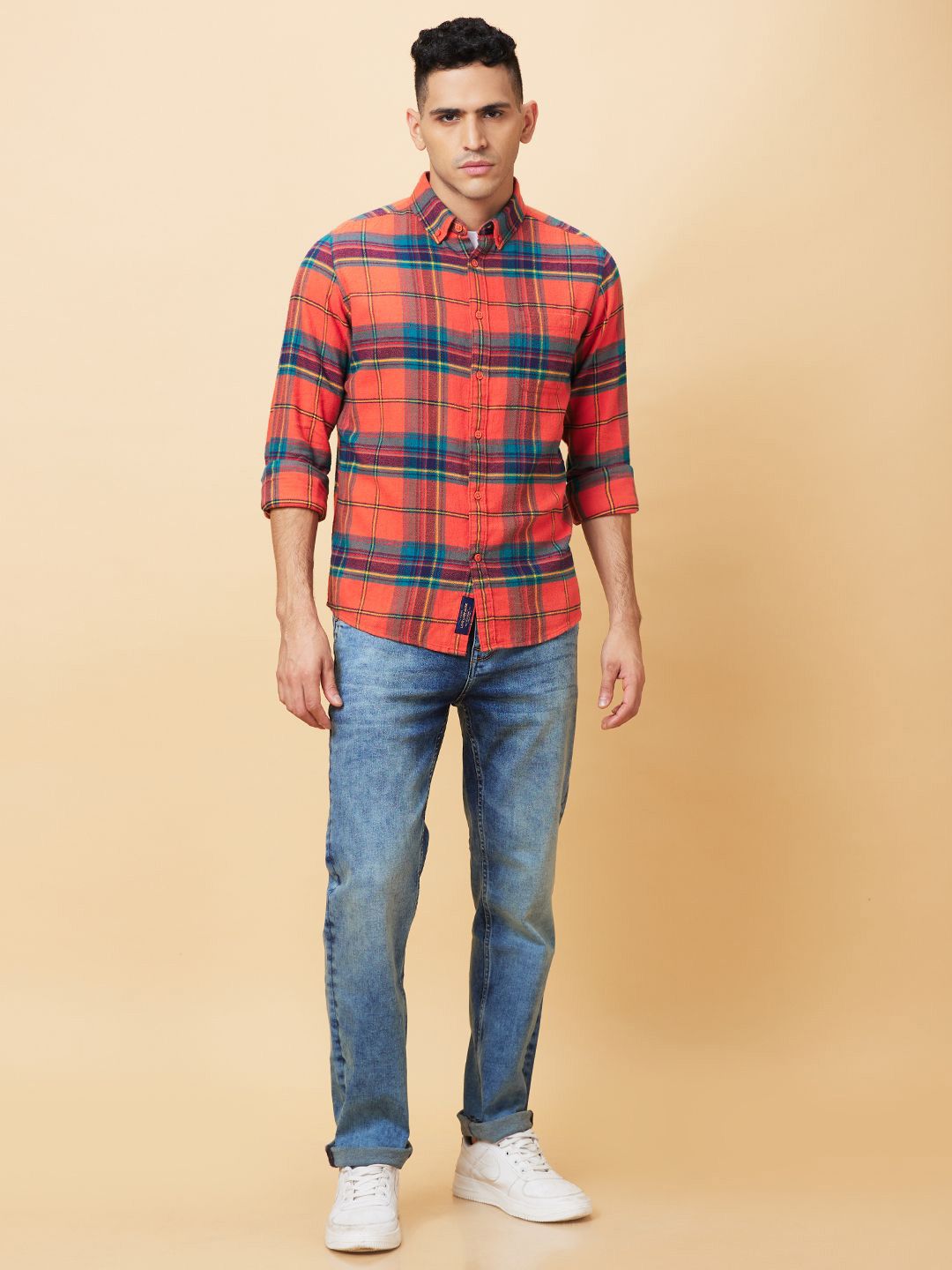 Being Human Men Slim Fit Tartan Checks Opaque Checked Casual Shirt