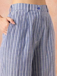 all about you Striped V-Neck Pure Cotton Co-Ords