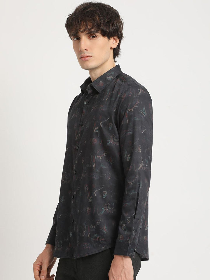 THE BEAR HOUSE Men Pure Cotton Printed Slim Fit Casual Shirt