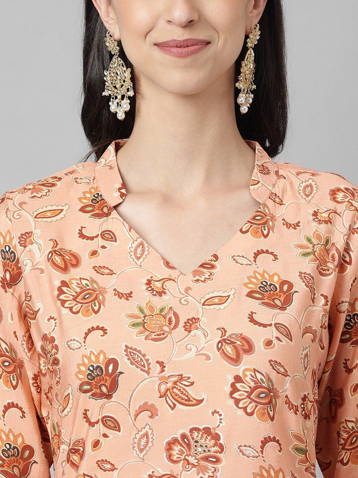 KALINI Women Floral Printed Regular Kurta with Trousers