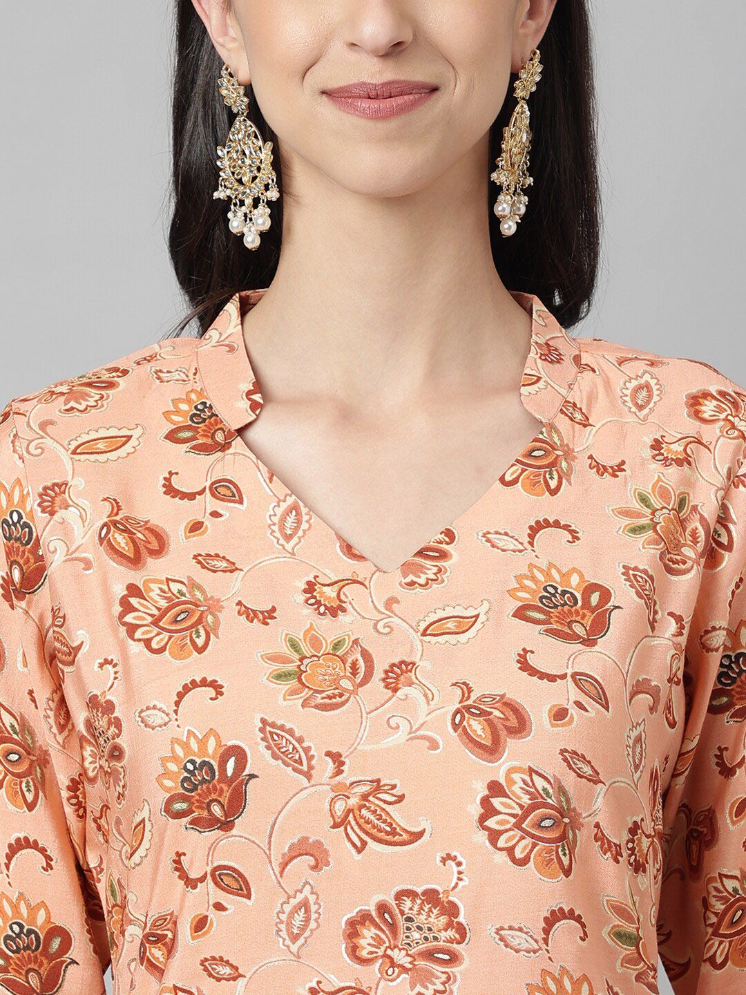 KALINI Women Floral Printed Regular Kurta with Trousers