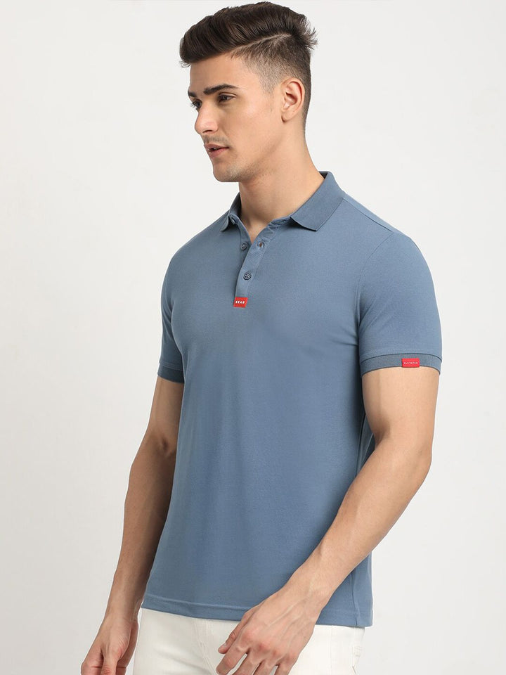 THE BEAR HOUSE Polo Collar Short Sleeves Slim Fit T-shirt