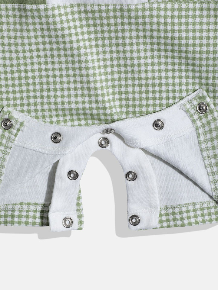 Moms Love Infant Boys Checked Pure Cotton Romper