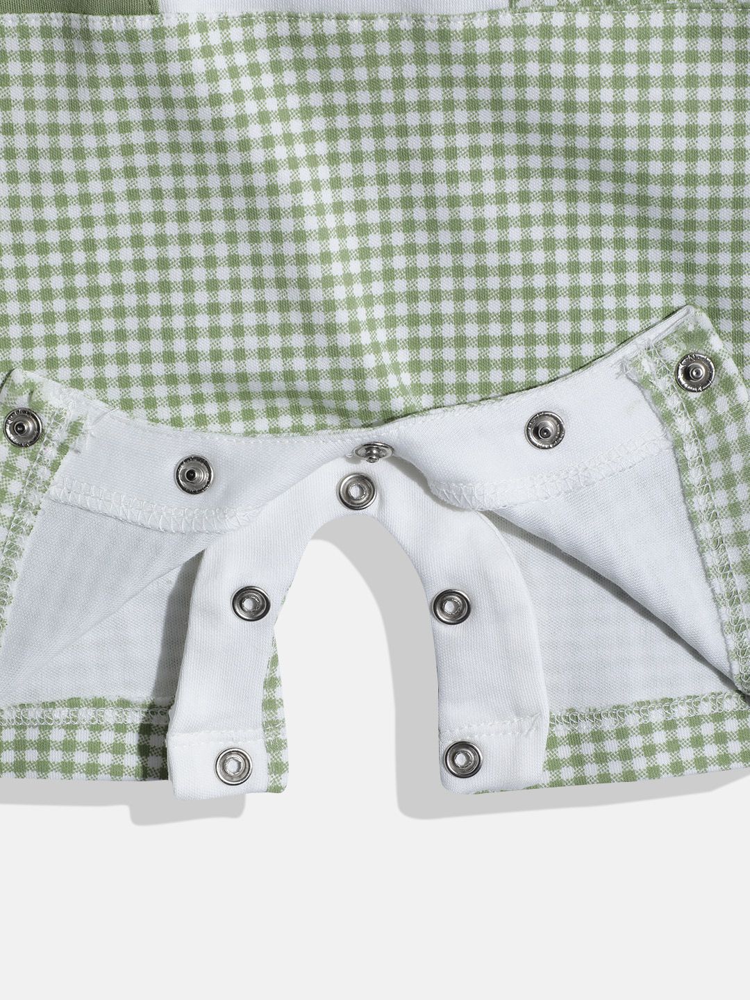 Moms Love Infant Boys Checked Pure Cotton Romper