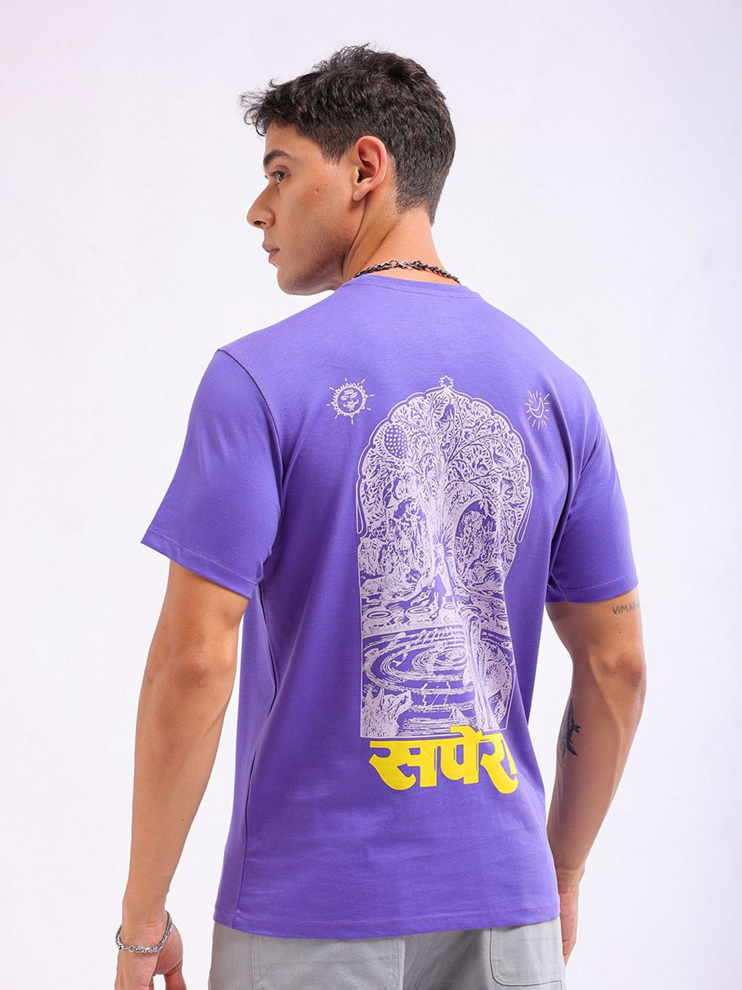 The Indian Garage Co Men Graphic Printed Round Neck Slim Fit T-shirt