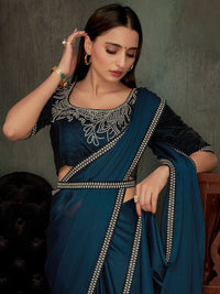 Saree mall Embellished Border Poly Chiffon Sarees