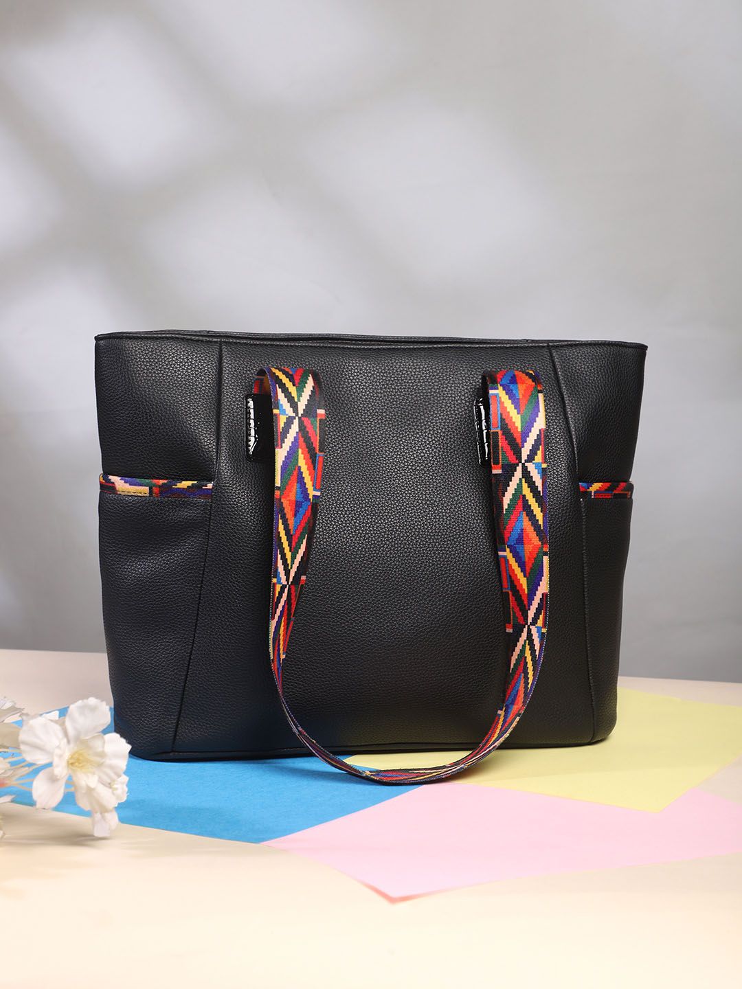 Berrylush Textured Shopper Tote Bag