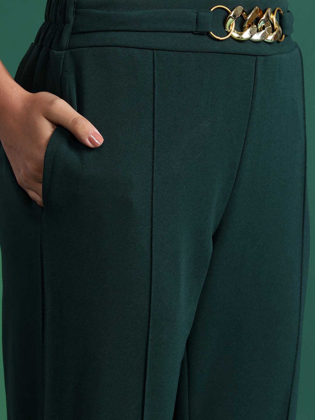 DressBerry Chain-Detail Top with Trouser Co-Ords