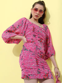 Tokyo Talkies Women Floral Print Fit & Flare Mini Dress