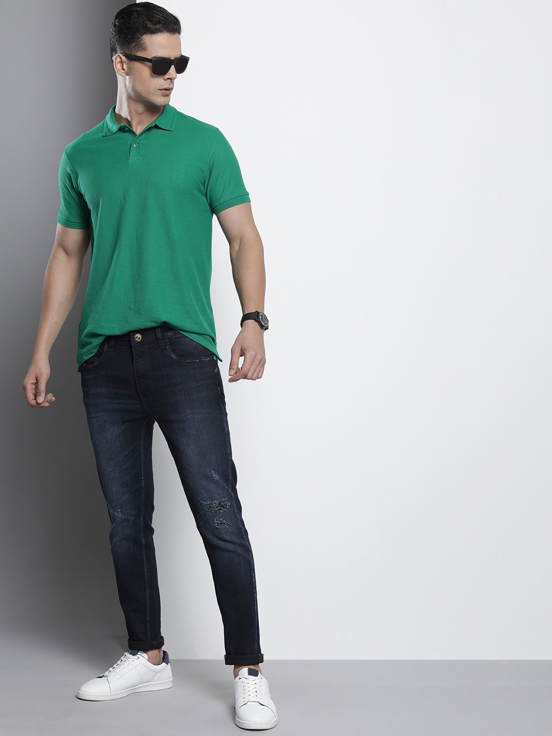 The Indian Garage Co Men Jean Skinny Fit Light Fade Stretchable Jeans