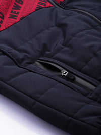 The Indian Garage Co Men Striped Detachable Hood Padded Jacket