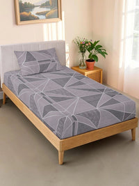 Moda Rapido X KLOTTHE Ungu Geometrik 300 TC Cadar Tempat Tidur Single dengan 1 Sarung Bantal