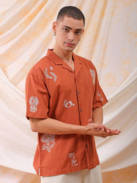The Indian Garage Co Men Relaxed Fit Embroidery Resortwear Shirt