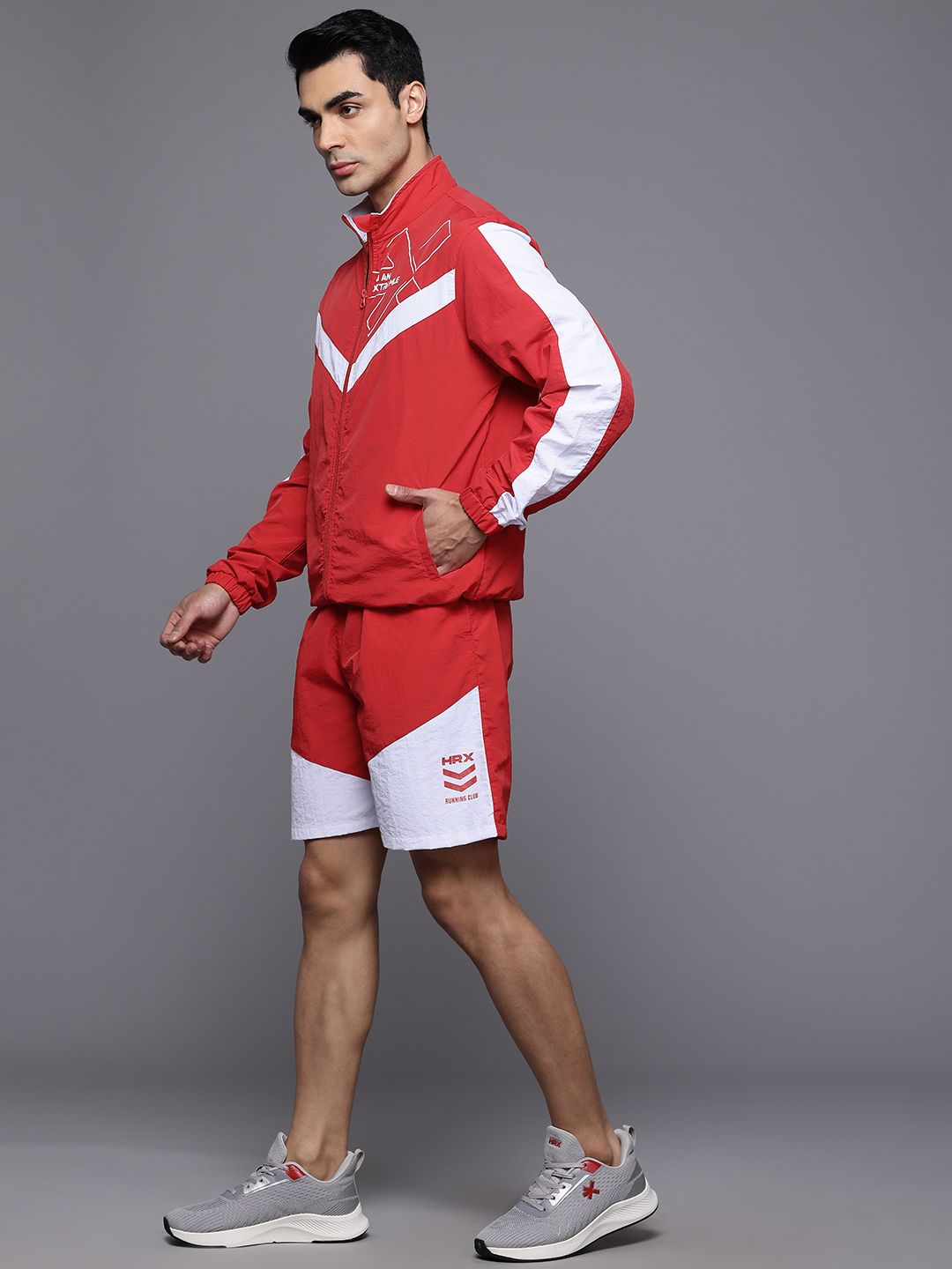 HRX by Hrithik Roshan Rapid Dry Mock Collar Running Tracksuit