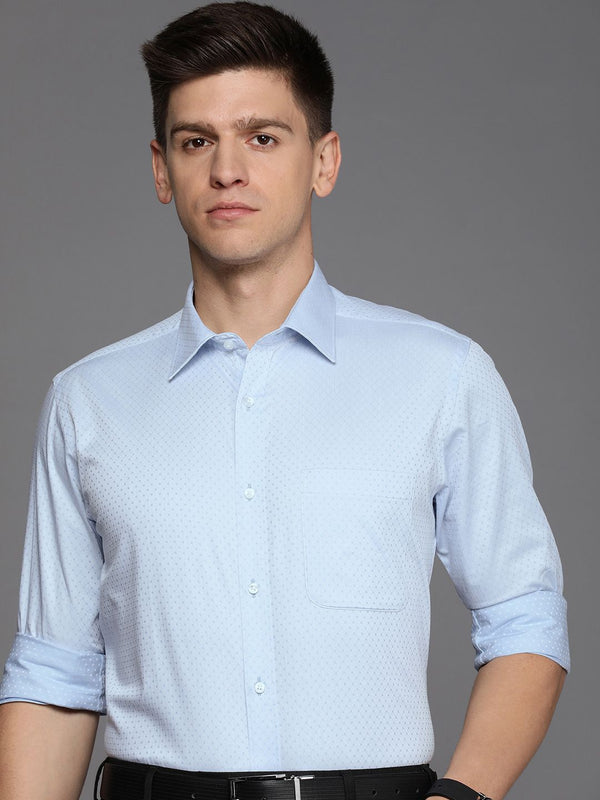 Raymond Pure Cotton Self Design Slim Fit Textured Formal Shirt