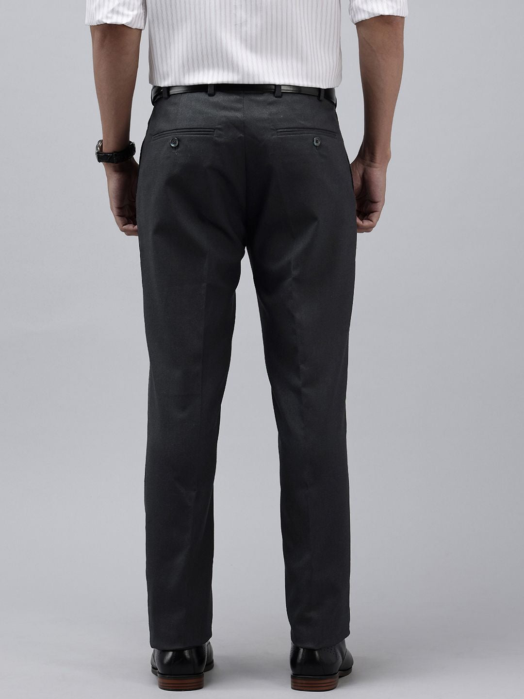 Park Avenue Men Textured Slim Fit Formal Trousers