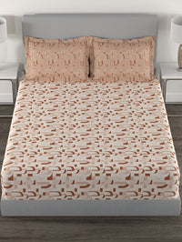 MYTRIDENT Felicia Rust Flat 144TC Queen Cotton Bedsheet Set