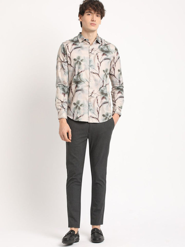 THE BEAR HOUSE Men Abstract Graphic Printed Slim Fit Casual Shirt