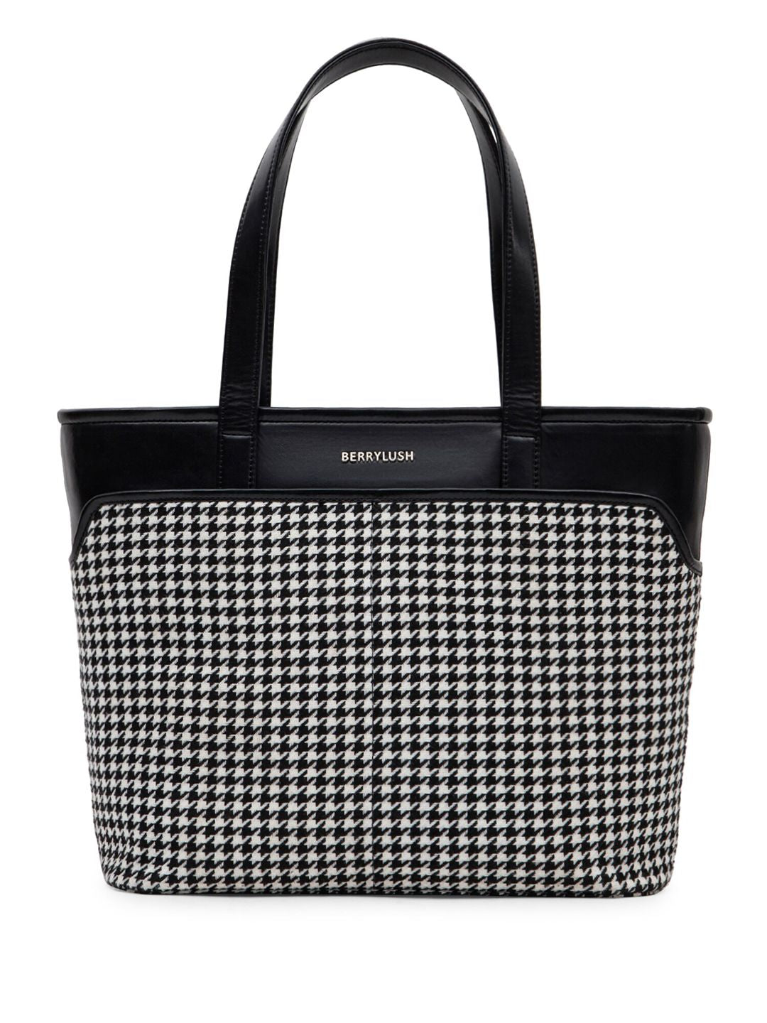Berrylush Checked 14 Inch Laptop Shopper Tote Bag