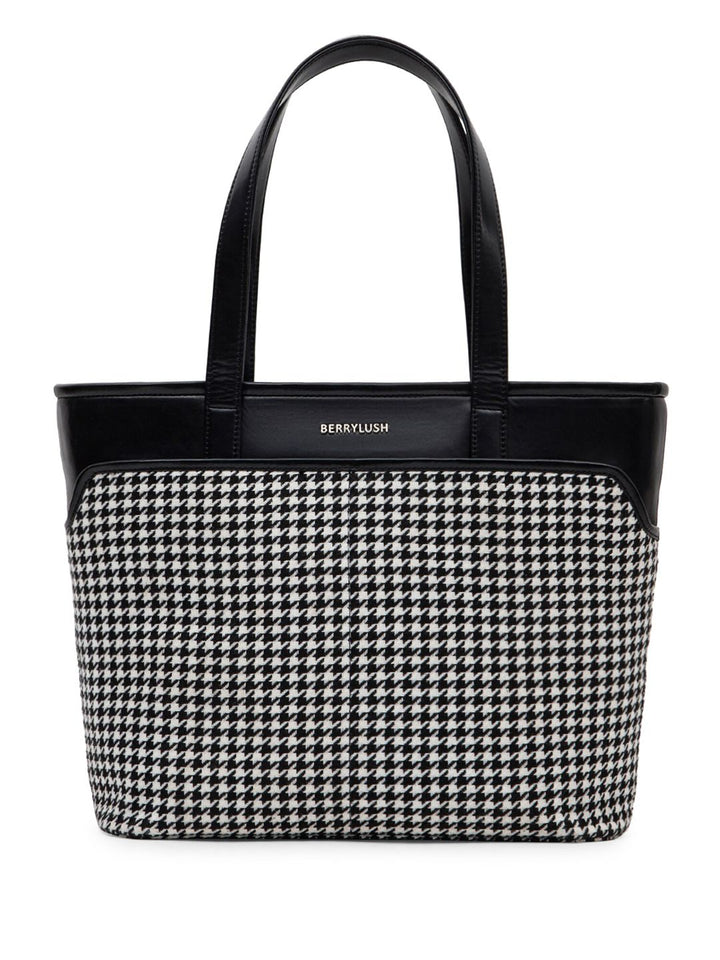 Berrylush Checked 14 Inch Laptop Shopper Tote Bag