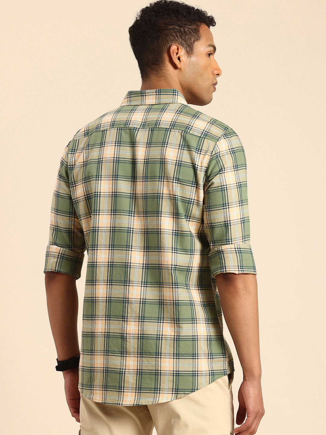 Being Human Slim Fit Checked Pure Cotton Casual Shirt