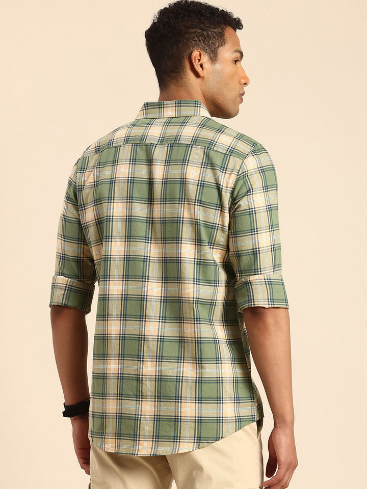 Being Human Slim Fit Checked Pure Cotton Casual Shirt