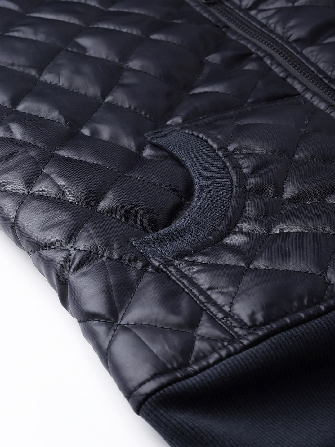 SASSAFRAS Women Navy Blue Solid Quilted Jacket