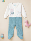 Nauti Nati Infants Printed Pure Cotton Round Neck Long Sleeve Romper