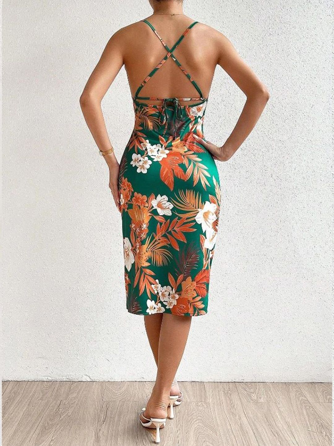 all about you Women Floral Print Sheath Midi Dress