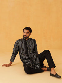 SOJANYA LUXE Lelaki Sulam Labuci Georgette Kurta