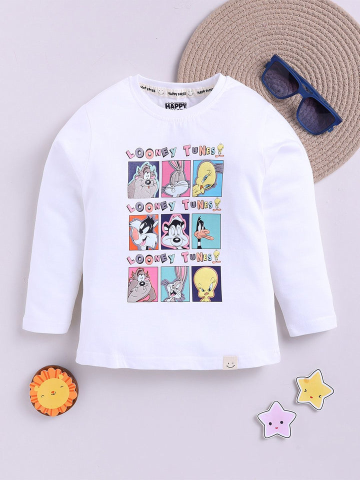 Happy Faces Boys Looney Tunes Printed Pure Cotton T-shirt