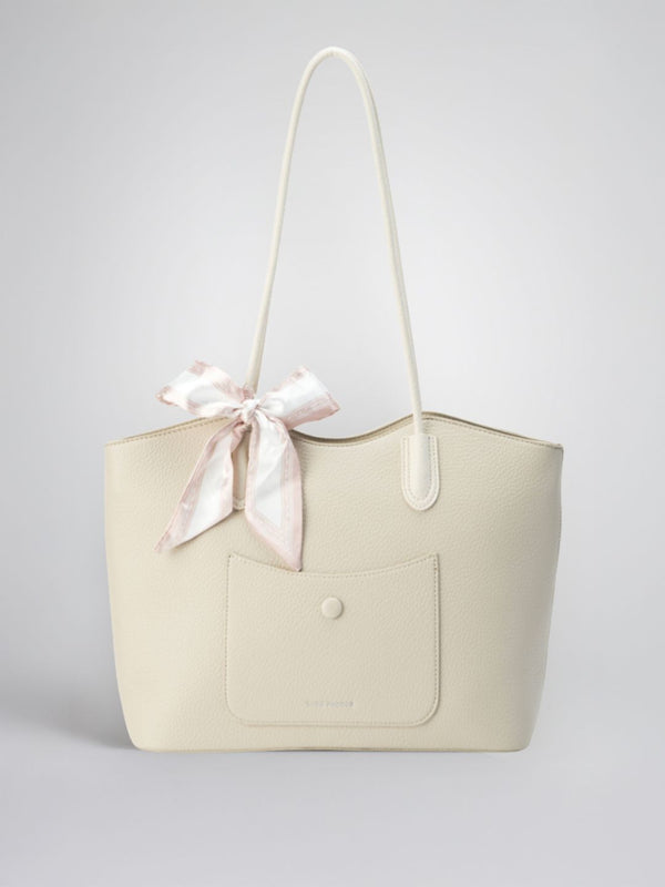 Lino Perros Colourblocked Oversized Bucket Tote Bag with Bow Detail