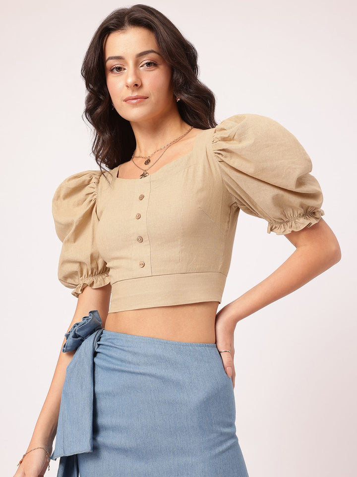 DressBerry Urban Boho Smocked Crop Top