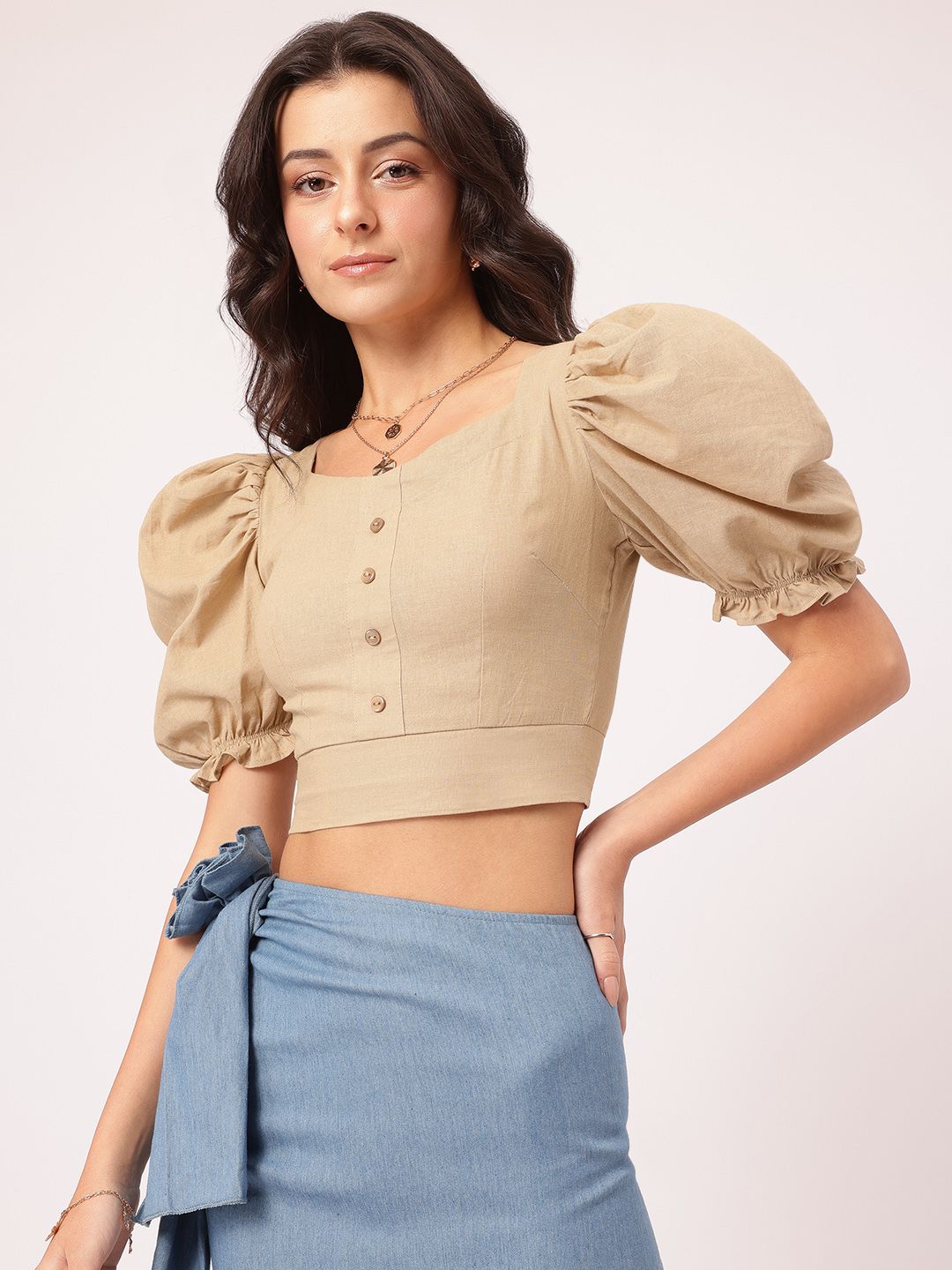 DressBerry Urban Boho Smocked Crop Top