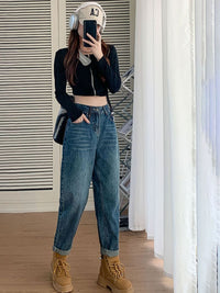 DressBerry Women Wide Leg High-Rise Light Fade Jeans