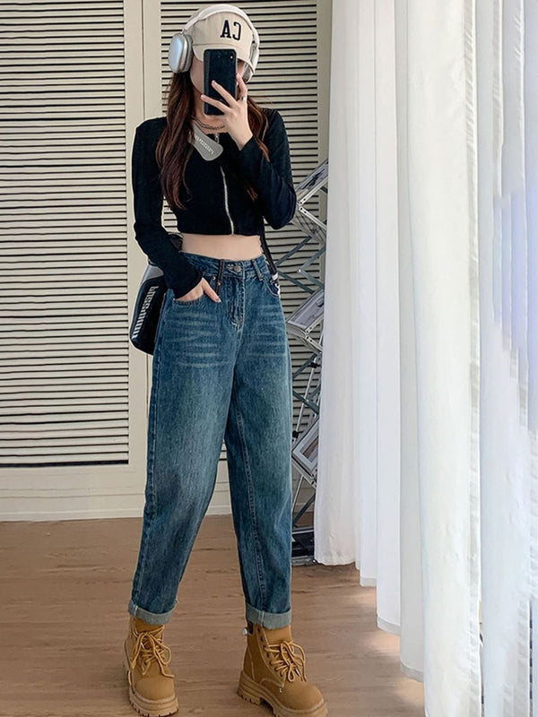 DressBerry Women Wide Leg High-Rise Light Fade Jeans