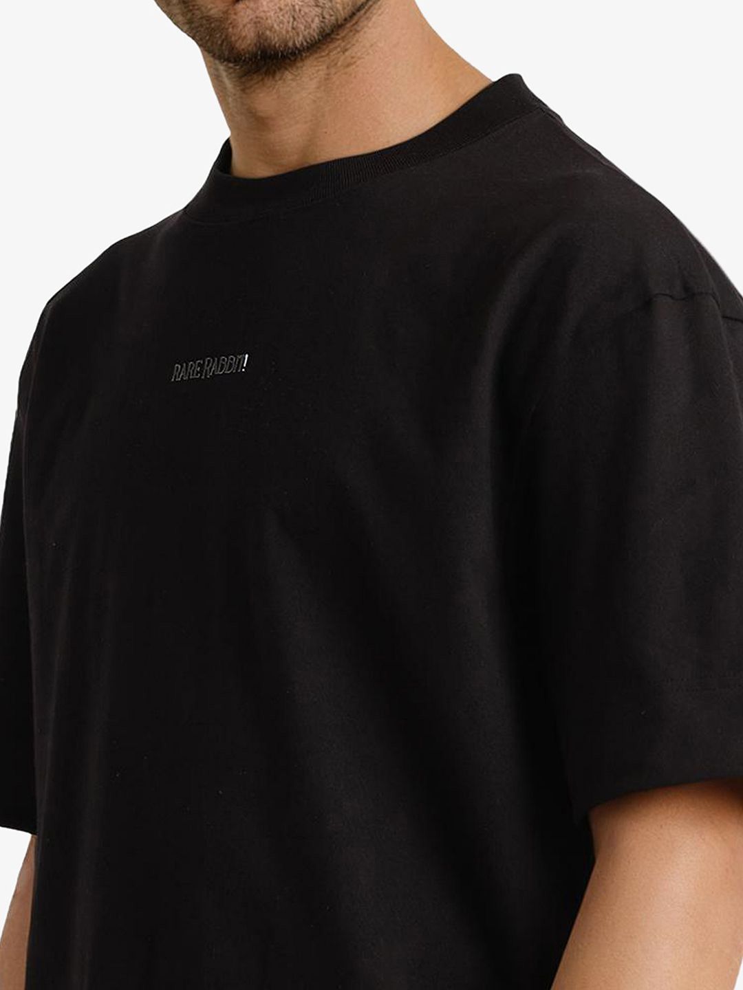 RARE RABBIT Men Graphic Printed Round Neck Cotton Oversized T-shirt