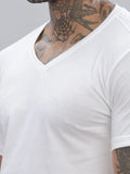 ADRO Lelaki Solid V-Neck Cotton T-shirt