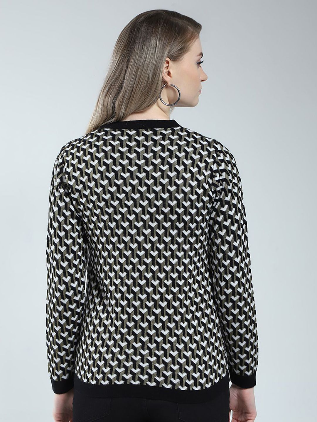 Monte Carlo Women Checked Woollen Cardigan