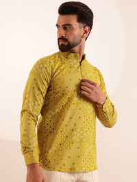 Kurta Pendek Kolar Mandarin Bercetak Motif Etnik Anouk