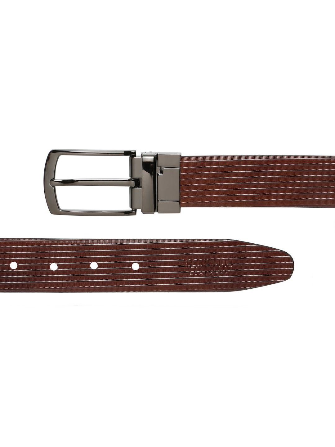 Teakwood Leathers Men Textured Leather Reversible Formal Belt