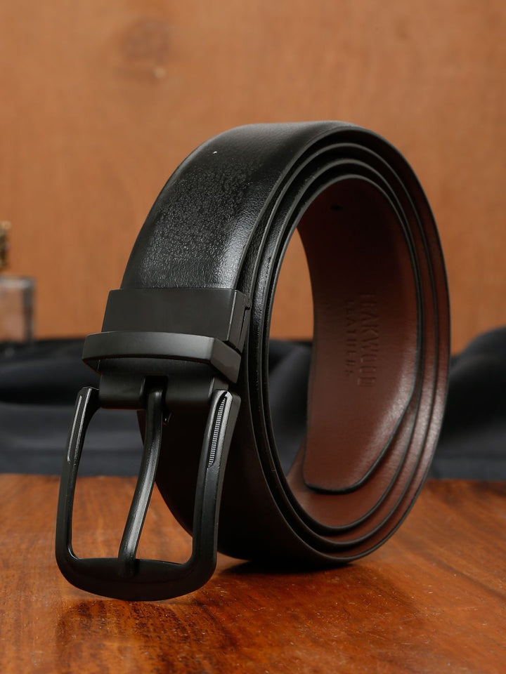 Teakwood Leathers Men Leather Reversible Formal Belt